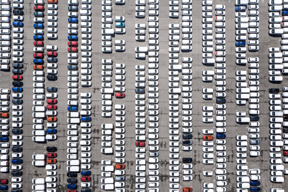 large car park nearly full